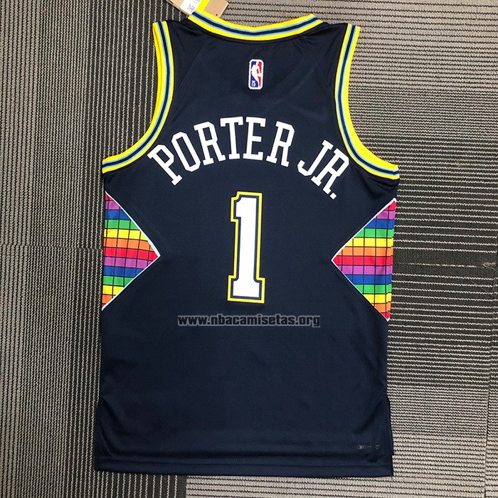 Camiseta Denver Nuggets Michael Porter JR. NO 1 Ciudad 2021-22 Azul